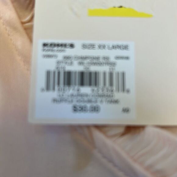 LC Lauren Conrad pale pink ruffle V tank top Size XXL New - Picture 9 of 11